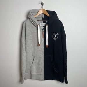 Wanakome Women's Xanny Light Heather Grey Black Full Zip Hoodie Size Large